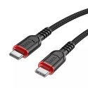 Hoco HOCO Kabel Typ C do Typ C X59 3 m Czarny PD 60W 3A Nylonowy Oplot