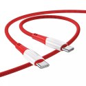 Hoco HOCO Kabel Typ C do Typ C X70 1 m Czerwony PD 60W Szybkie Ładowanie