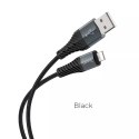 Hoco HOCO Kabel USB-A do Lightning X38 1 m Czarny 2,4A Wytrzymały TPE