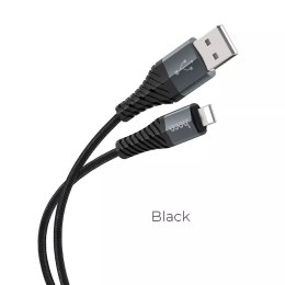 Hoco HOCO Kabel USB-A do Lightning X38 1 m Czarny 2,4A Wytrzymały TPE