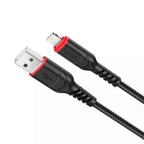 Hoco HOCO Kabel USB-A do Lightning X59 3 m Czarny Wytrzymały Nylonowy Oplot 2,4A Hoco HOCO Kabel USB-A do Lightning X59 3 m Czarny Wytrzymały Nylonowy Oplot 2,4A