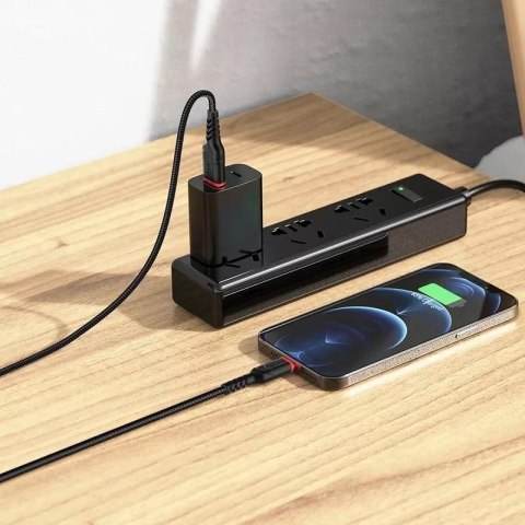 Hoco HOCO Kabel USB-A do Lightning X59 3 m Czarny Wytrzymały Nylonowy Oplot 2,4A Hoco HOCO Kabel USB-A do Lightning X59 3 m Czarny Wytrzymały Nylonowy Oplot 2,4A