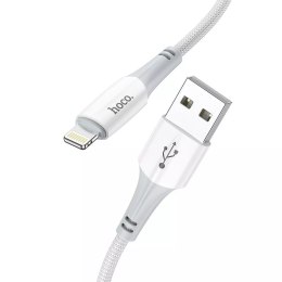 Hoco HOCO Kabel USB-A do Lightning X70 1 m Biały Nylonowy Oplot 2,4A
