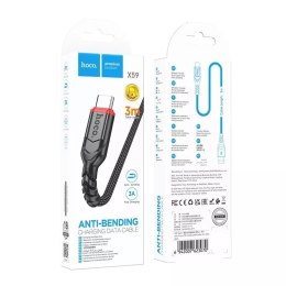 Hoco HOCO Kabel USB-A do Typ C X59 3 m Czarny 3A Nylonowy Oplot Wytrzymały