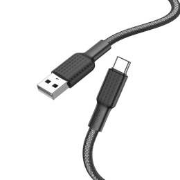 Hoco HOCO Kabel USB-A do Typ C X69 1 m Czarno-Biały 3A Nylonowy Oplot