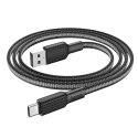 Hoco HOCO Kabel USB-A do Typ C X69 1 m Czarno-Biały 3A Nylonowy Oplot
