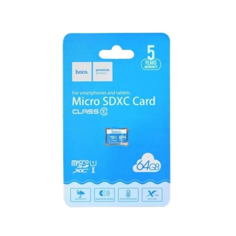Hoco HOCO Karta Pamięci microSD 64GB Class 10 Szybki Odczyt 95MB/s Hoco HOCO Karta Pamięci microSD 64GB Class 10 Szybki Odczyt 95MB/s
