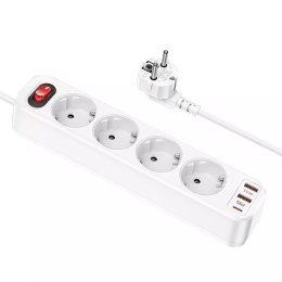 Hoco HOCO Listwa Zasilająca 4 Gniazda + 2x USB-A + Typ C PD QC3.0 20W NS1 1,8 m