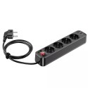 Hoco HOCO Listwa Zasilająca 4 Gniazda + 2x USB-A + Typ C PD QC3.0 20W NS1 1,8 m