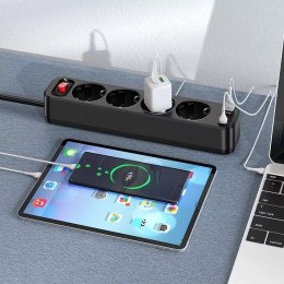 Hoco HOCO Listwa Zasilająca 4 Gniazda + 2x USB-A + Typ C PD QC3.0 20W NS1 1,8 m