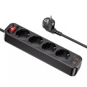 Hoco HOCO Listwa Zasilająca 4 Gniazda + 2x USB-A + Typ C PD QC3.0 20W NS1 1,8 m