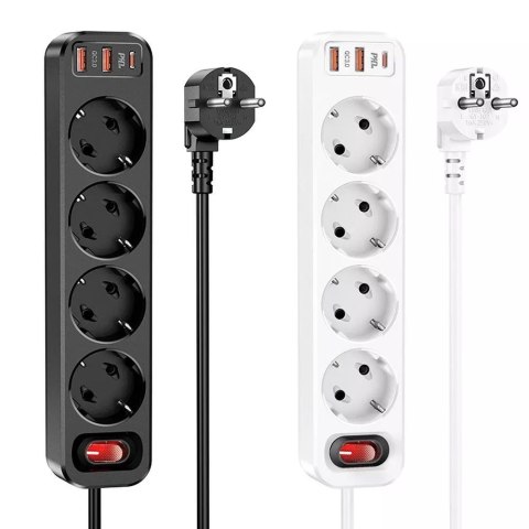Hoco HOCO Listwa Zasilająca 4 Gniazda + 2x USB-A + Typ C PD QC3.0 20W NS1 1,8 m Hoco HOCO Listwa Zasilająca 4 Gniazda + 2x USB-A + Typ C PD QC3.0 20W NS1 1,8 m