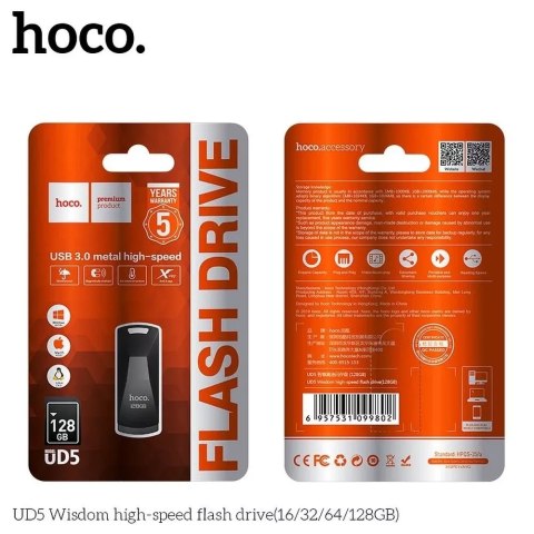 Hoco HOCO Pendrive UD5 128GB USB 3.0 Metalowy, Kompaktowy, Wytrzymały Hoco HOCO Pendrive UD5 128GB USB 3.0 Metalowy, Kompaktowy, Wytrzymały