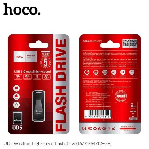 Hoco HOCO Pendrive UD5 64GB USB 3.0 Metalowy, Szybki Transfer, Wytrzymały Hoco HOCO Pendrive UD5 64GB USB 3.0 Metalowy, Szybki Transfer, Wytrzymały