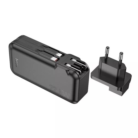 Hoco HOCO Powerbank 10000mAh J126 Czarny z Gniazdem EU/US i Kab. Typ C+Lightning Hoco HOCO Powerbank 10000mAh J126 Czarny z Gniazdem EU/US i Kab. Typ C+Lightning