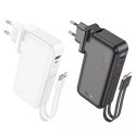 Hoco HOCO Powerbank 10000mAh J126 Czarny z Gniazdem EU/US i Kab. Typ C+Lightning