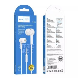 Hoco HOCO Słuchawki Przewodowe Jack 3,5 mm z Mikrofonem M104 Białe