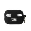 Karl Lagerfeld Etui ochronne na słuchawki Karl Lagerfeld KLAP2RUNCHK do Apple AirPods Pro 2 cover czarny/black Silicone Choupette Head 3D