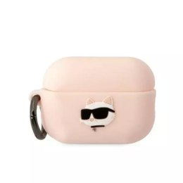 Karl Lagerfeld Etui ochronne na słuchawki Karl Lagerfeld KLAP2RUNCHP do Apple AirPods Pro 2 cover różowy/pink Silicone Choupette Head 3D