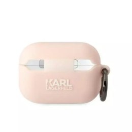 Karl Lagerfeld Etui ochronne na słuchawki Karl Lagerfeld KLAP2RUNCHP do Apple AirPods Pro 2 cover różowy/pink Silicone Choupette Head 3D