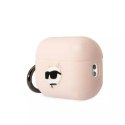 Karl Lagerfeld Etui ochronne na słuchawki Karl Lagerfeld KLAP2RUNCHP do Apple AirPods Pro 2 cover różowy/pink Silicone Choupette Head 3D