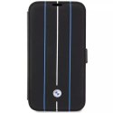 BMW Etui BMW BMBKP14X22RVSK do Apple iPhone 14 Pro Max 6,7" bookcase Leather Stamp Blue Lines