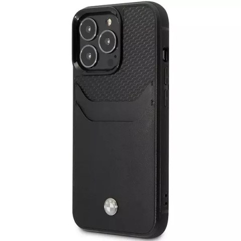 BMW Etui na telefon BMW BMHCP14L22RSEPK do Apple iPhone 14 Pro 6,1" czarny/black Leather Card Slot BMW Etui na telefon BMW BMHCP14L22RSEPK do Apple iPhone 14 Pro 6,1" czarny/black Leather Card Slot
