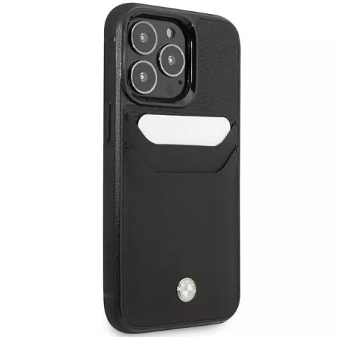 BMW Etui na telefon BMW BMHCP14L22RSEPK do Apple iPhone 14 Pro 6,1" czarny/black Leather Card Slot BMW Etui na telefon BMW BMHCP14L22RSEPK do Apple iPhone 14 Pro 6,1" czarny/black Leather Card Slot