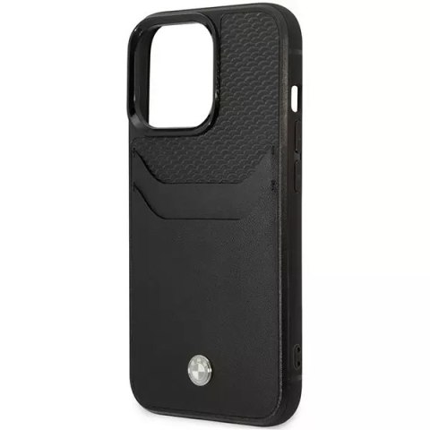 BMW Etui na telefon BMW BMHCP14L22RSEPK do Apple iPhone 14 Pro 6,1" czarny/black Leather Card Slot BMW Etui na telefon BMW BMHCP14L22RSEPK do Apple iPhone 14 Pro 6,1" czarny/black Leather Card Slot