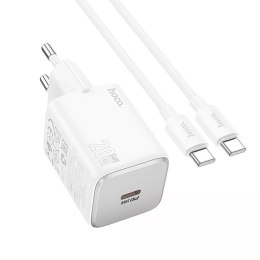 Hoco Ładowarka sieciowa HOCO Typ C + kabel Typ C do Typ C QC PD 20W Biała