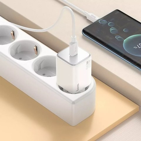Hoco Ładowarka sieciowa HOCO Typ C + kabel Typ C do Typ C QC PD 20W Biała Hoco Ładowarka sieciowa HOCO Typ C + kabel Typ C do Typ C QC PD 20W Biała