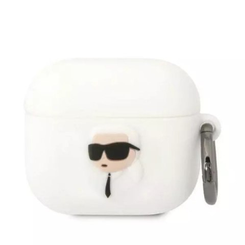 Karl Lagerfeld Etui ochronne na słuchawki Karl Lagerfeld KLA3RUNIKH do Apple AirPods 3 cover biały/white Silicone Karl Head 3D Karl Lagerfeld Etui ochronne na słuchawki Karl Lagerfeld KLA3RUNIKH do Apple AirPods 3 cover biały/white Silicone Karl Head 3D