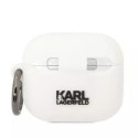 Karl Lagerfeld Etui ochronne na słuchawki Karl Lagerfeld KLA3RUNIKH do Apple AirPods 3 cover biały/white Silicone Karl Head 3D