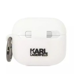 Karl Lagerfeld Etui ochronne na słuchawki Karl Lagerfeld KLA3RUNIKH do Apple AirPods 3 cover biały/white Silicone Karl Head 3D