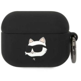 Karl Lagerfeld Etui ochronne na słuchawki Karl Lagerfeld KLAPRUNCHK do Apple AirPods Pro cover czarny/black Silicone Choupette Head 3D