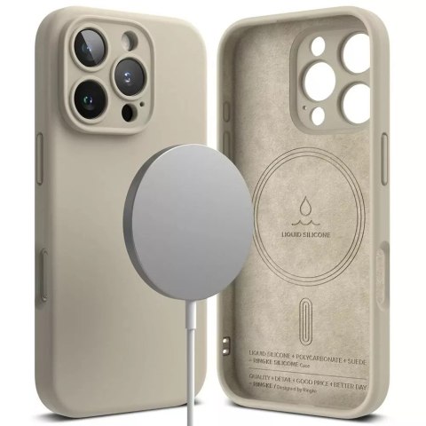 Ringke Etui magnetyczne silikonowe Ringke MagSafe do iPhone 16 Pro Beżowy Ringke Etui magnetyczne silikonowe Ringke MagSafe do iPhone 16 Pro Beżowy