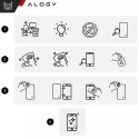 Alogy 3w1 Zestaw Etui Hybrydowe + Szkło hartowane do Apple iPhone 16 obudowa ochronna Hybrydowe MagSafe z ochroną obiektywu case na te