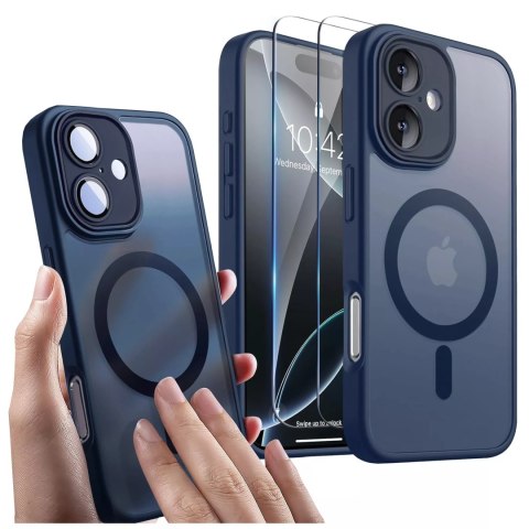 Alogy 3w1 Zestaw Etui Hybrydowe + Szkło hartowane do Apple iPhone 16 obudowa ochronna Hybrydowe MagSafe z ochroną obiektywu case na te Alogy 3w1 Zestaw Etui Hybrydowe + Szkło hartowane do Apple iPhone 16 obudowa ochronna Hybrydowe MagSafe z ochroną obiektywu case na te