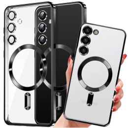 Alogy Etui do Samsung Galaxy S24 Mag Safe Glamour Case Ring obudowa ochrona aparatów Alogy Czarne przezroczyste