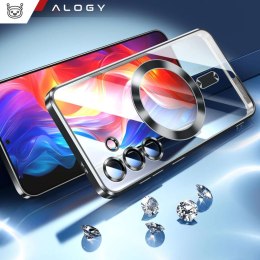 Alogy Etui do Samsung Galaxy S24 Mag Safe Glamour Case Ring obudowa ochrona aparatów Alogy Czarne przezroczyste