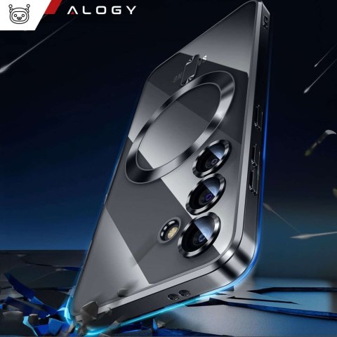 Alogy Etui do Samsung Galaxy S24 Mag Safe Glamour Case Ring obudowa ochrona aparatów Alogy Czarne przezroczyste Alogy Etui do Samsung Galaxy S24 Mag Safe Glamour Case Ring obudowa ochrona aparatów Alogy Czarne przezroczyste