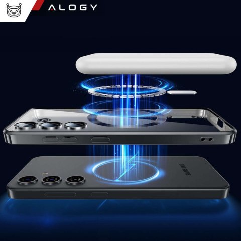 Alogy Etui do Samsung Galaxy S24 Mag Safe Glamour Case Ring obudowa ochrona aparatów Alogy Czarne przezroczyste Alogy Etui do Samsung Galaxy S24 Mag Safe Glamour Case Ring obudowa ochrona aparatów Alogy Czarne przezroczyste