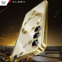 Alogy Etui do Samsung Galaxy S24 Mag Safe Glamour Case Ring obudowa ochrona aparatów Alogy Złote przezroczyste