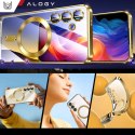 Alogy Etui do Samsung Galaxy S24 Mag Safe Glamour Case Ring obudowa ochrona aparatów Alogy Złote przezroczyste