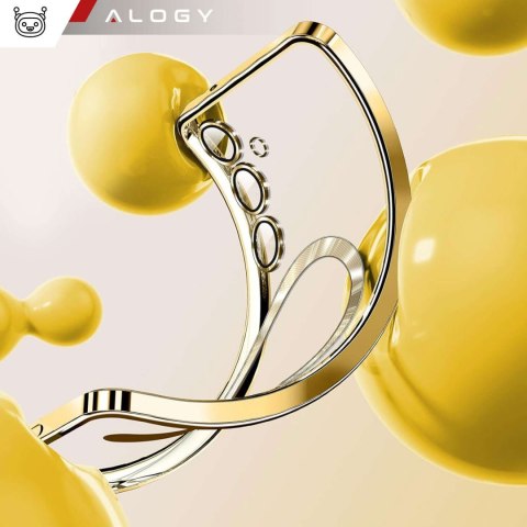 Alogy Etui do Samsung Galaxy S24 Mag Safe Glamour Case Ring obudowa ochrona aparatów Alogy Złote przezroczyste Alogy Etui do Samsung Galaxy S24 Mag Safe Glamour Case Ring obudowa ochrona aparatów Alogy Złote przezroczyste