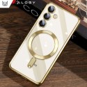 Alogy Etui do Samsung Galaxy S24 Mag Safe Glamour Case Ring obudowa ochrona aparatów Alogy Złote przezroczyste