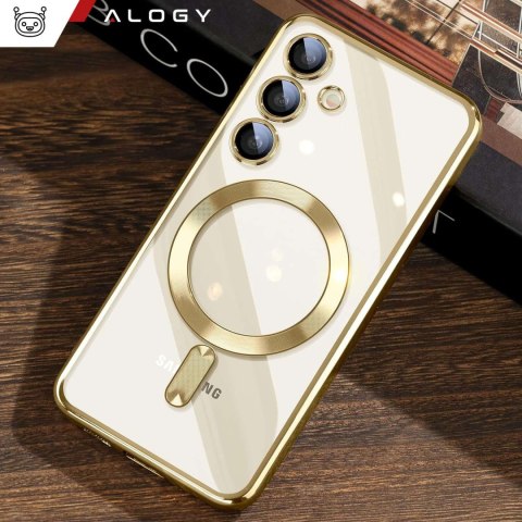 Alogy Etui do Samsung Galaxy S24 Mag Safe Glamour Case Ring obudowa ochrona aparatów Alogy Złote przezroczyste Alogy Etui do Samsung Galaxy S24 Mag Safe Glamour Case Ring obudowa ochrona aparatów Alogy Złote przezroczyste