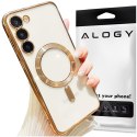 Alogy Etui do Samsung Galaxy S24 Mag Safe Glamour Case Ring obudowa ochrona aparatów Alogy Złote przezroczyste
