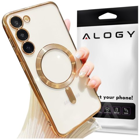 Alogy Etui do Samsung Galaxy S24 Mag Safe Glamour Case Ring obudowa ochrona aparatów Alogy Złote przezroczyste Alogy Etui do Samsung Galaxy S24 Mag Safe Glamour Case Ring obudowa ochrona aparatów Alogy Złote przezroczyste