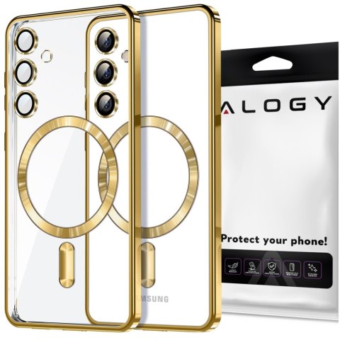 Alogy Etui do Samsung Galaxy S24 Mag Safe Glamour Case Ring obudowa ochrona aparatów Alogy Złote przezroczyste Alogy Etui do Samsung Galaxy S24 Mag Safe Glamour Case Ring obudowa ochrona aparatów Alogy Złote przezroczyste
